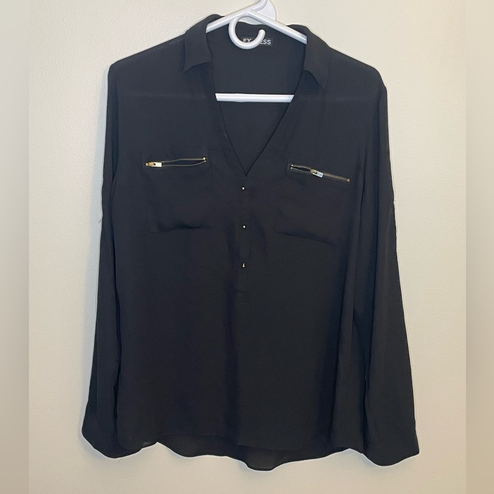 Express Black Long Sleeve Shirt